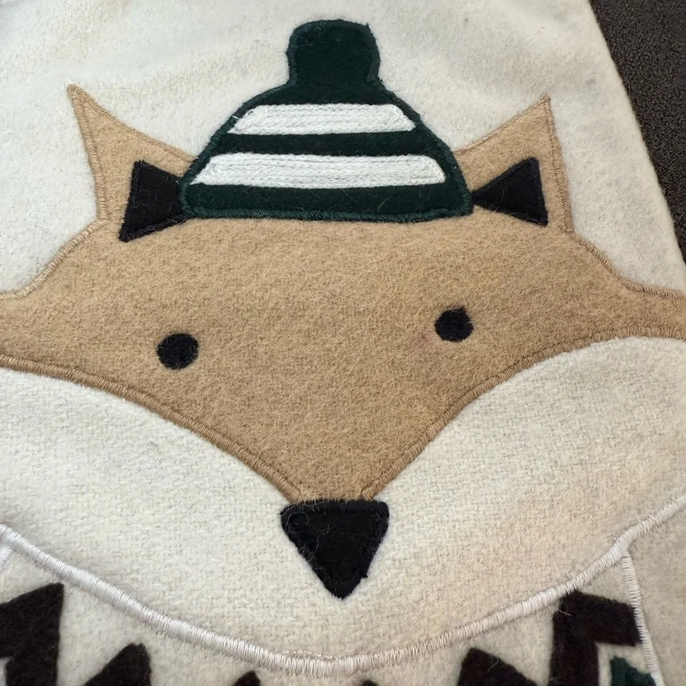 Crate & Barrel Fair Isle Friends Fox Christmas Stocking by Joan Anderson